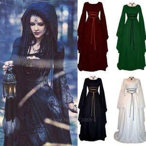 Medieval Witch Dress for Women Halloween Party or Cosplay Middle Ages Vampire Bride Costumes