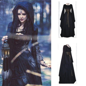 Medieval Witch Dress for Women Halloween Party or Cosplay Middle Ages Vampire Bride Costumes