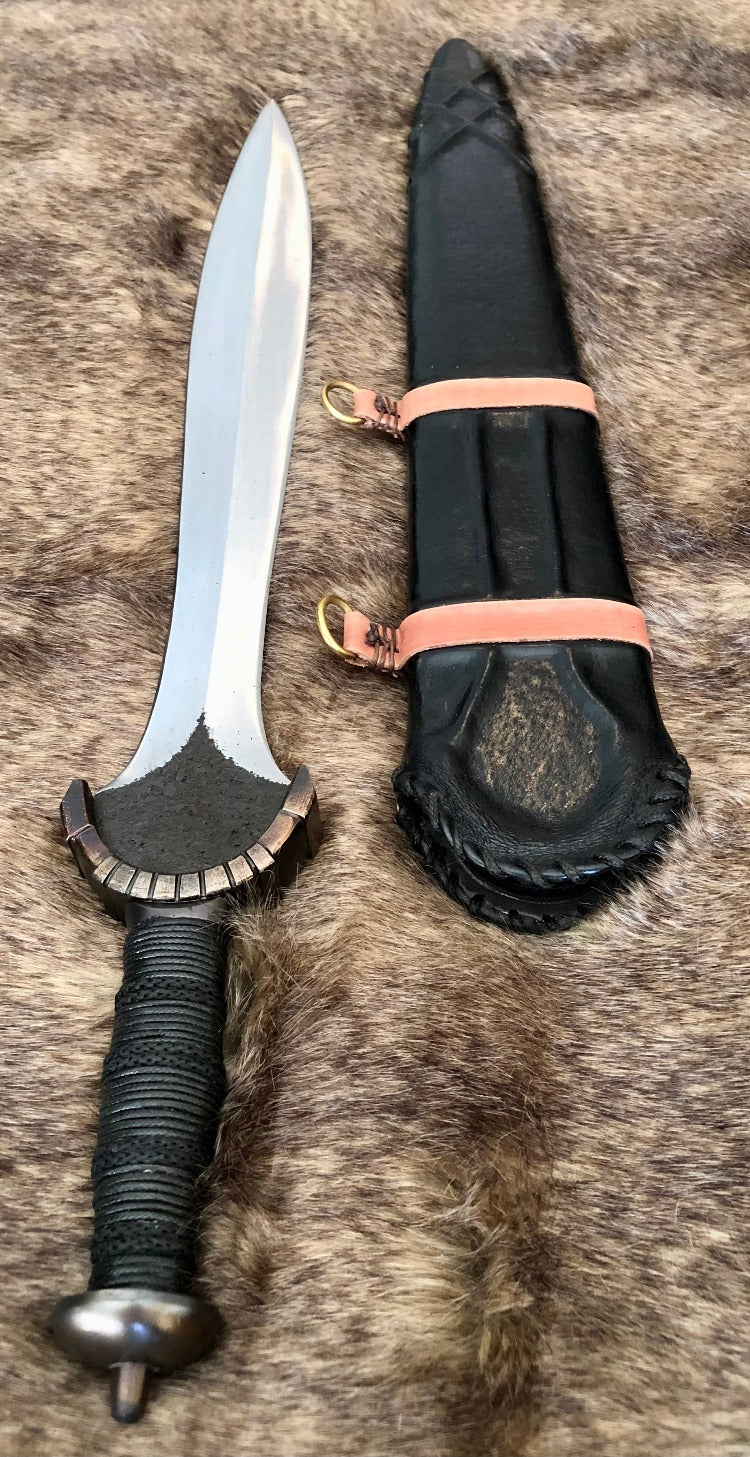 Hand Forged Celtic Leaf Blade War Sword, Full Tang by Kingdom of Arms