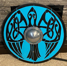 Load image into Gallery viewer, Flying Raven Norse Viking Shield, 24 inches, hand painted