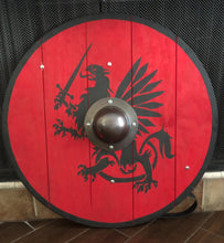 Load image into Gallery viewer, Viking Wooden Shield with Norse Griffin