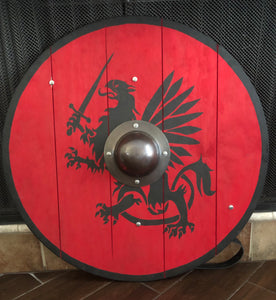 Viking Wooden Shield with Norse Griffin