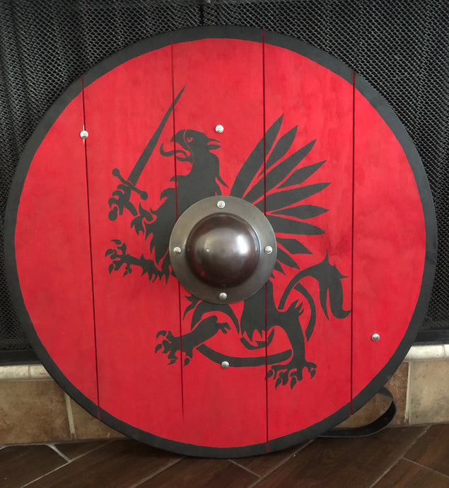 Viking Wooden Shield with Norse Griffin