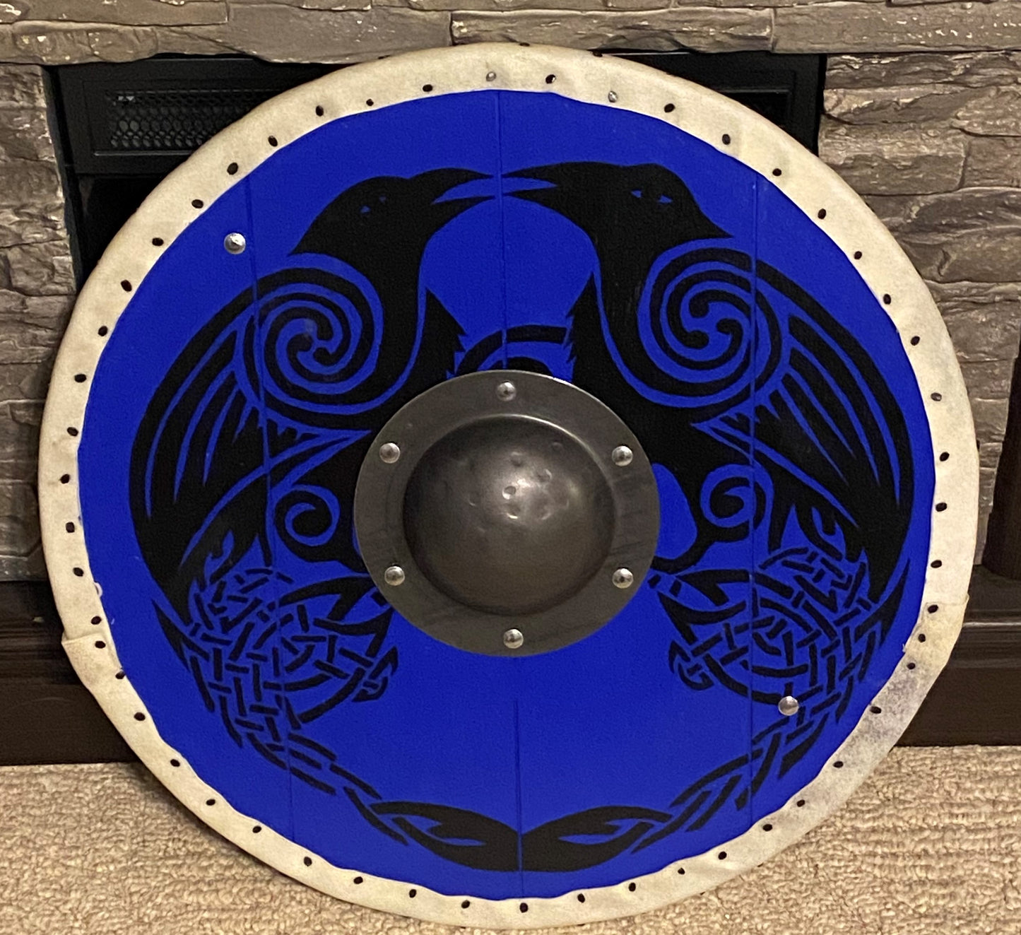 Double Raven Viking Shield - 24" Hand painted Viking Medieval Shield