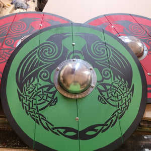 Double Raven Viking Shield - 24" Hand painted Viking Medieval Shield