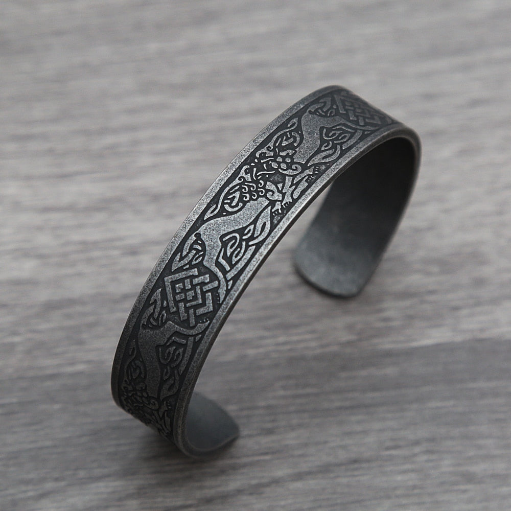 Black Stainless Steel Viking Rune Bracelets For Men and Women Viking Tree of Life Bracelet Celtic Knot Jewelry