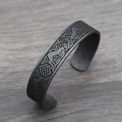 Black Stainless Steel Viking Rune Bracelets For Men and Women Viking Tree of Life Bracelet Celtic Knot Jewelry