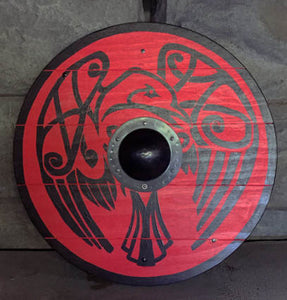 Raven Viking Shield - Large 30" Hand painted