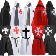 Load image into Gallery viewer, Medieval Halloween Cloak Men Vintage Knights Hospitaller Crusader LARP