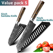 Load image into Gallery viewer, Stainless Steel Kitchen Knives Set 7CR17 Japanese Style Chef Knife Bread Meat Cleaver Paring Kitchen Knife Kitchen Accessories