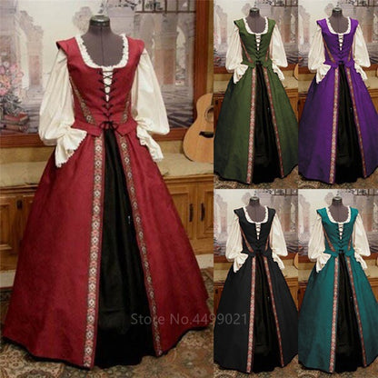 Medieval and Renaissance Gown, Victoria Palace Dress Halloween Carnival Party Costumes for Women Adult Costumes