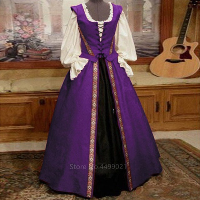 Medieval and Renaissance Gown, Victoria Palace Dress Halloween Carnival Party Costumes for Women Adult Costumes