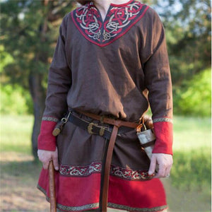 Men Retro Medieval Pirate or Viking Tunic Long Sleeve Loose Blouse Tops