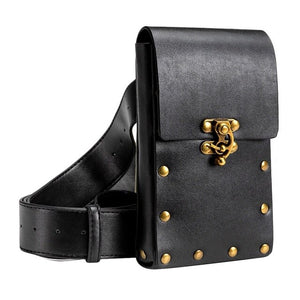 Medieval Renaissance Adult Male Knight Leather Vintage Pocket Belt Clothing Bag