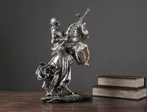 European Armored Medieval Knight Statue