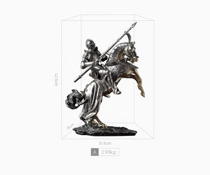 European Armored Medieval Knight Statue
