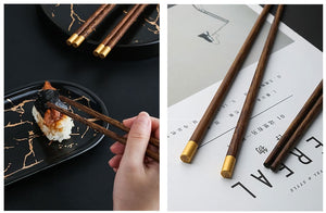 Solid Wood Chopsticks 10 Pair, Eco-Friendly, Handmade No Paint No Wax Home Use Natural Tableware