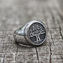 Load image into Gallery viewer, Tree of Life Signet Ring, Stainless Steel, Classic Men Celtic, Irish, Viking Ring