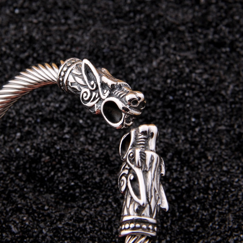 Stainless steel Dragon Bracelet, Viking Jewelry, Men's Bracelet