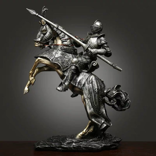 European Armored Medieval Knight Statue