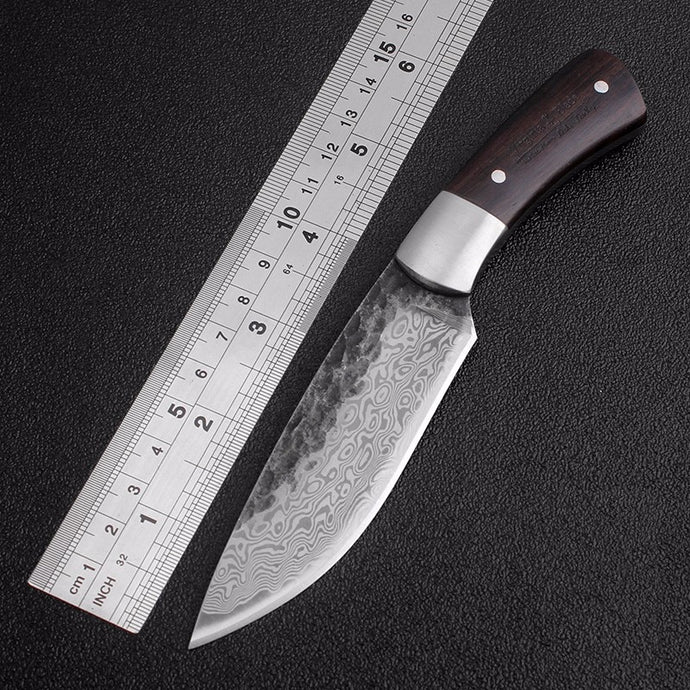 Outdoor Tactical Fixed Knives High-carbon steel Damascus pattern Knife Handmade camping Hunting Knife