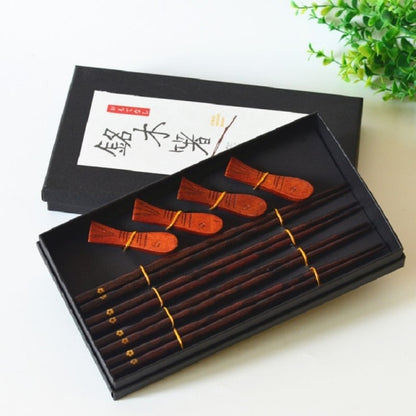 8 Pcs Gift Pack 4 Chopsticks+4 chopsticks Holders Handmade Japanese Natural Wood Chopsticks Set