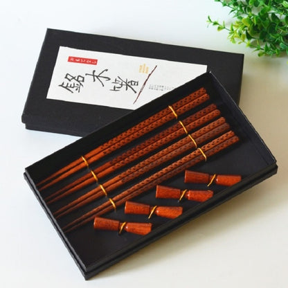 8 Pcs Gift Pack 4 Chopsticks+4 chopsticks Holders Handmade Japanese Natural Wood Chopsticks Set