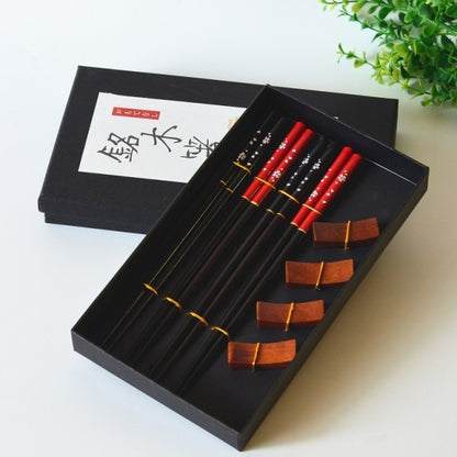 8 Pcs Gift Pack 4 Chopsticks+4 chopsticks Holders Handmade Japanese Natural Wood Chopsticks Set