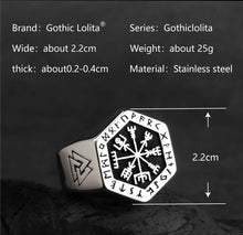 Load image into Gallery viewer, Vegvisir Nordic Viking rune Ring stainless Steel fashion jewelry