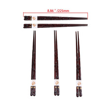 Load image into Gallery viewer, 5 Pair Natural Wood Japanese Chopsticks Set with Gift Box Handmade Non-slip