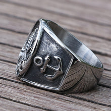 Load image into Gallery viewer, Pirate Sailboat, Pirate Ship and Anchor Ring For Men 316L Stainless Steel