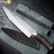 Load image into Gallery viewer, Kitchen Knife 8 inch Professional Japanese Chef Knives 7CR17 440C High Carbon Stainless Steel Meat Cleaver Slicer Santoku Knife